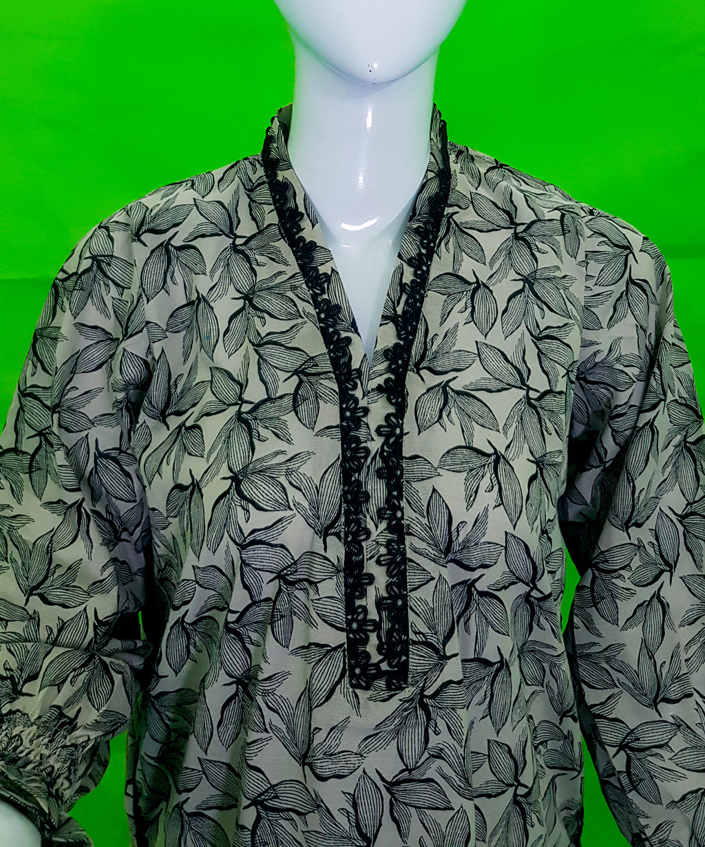 Lawn long shirt suit
