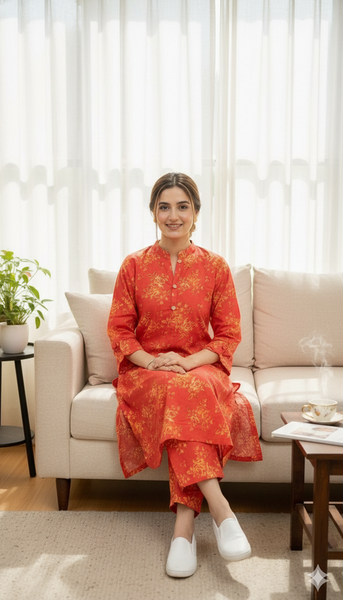 2 Piece Printed Lawn Suit