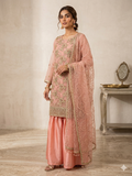 Embroidered pink Sharara set