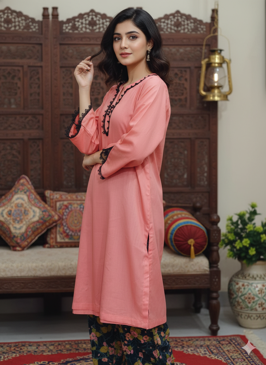 Trendy 2 Piece Lawn Pink Suit