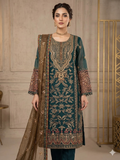 Embroidered Green Organza suit