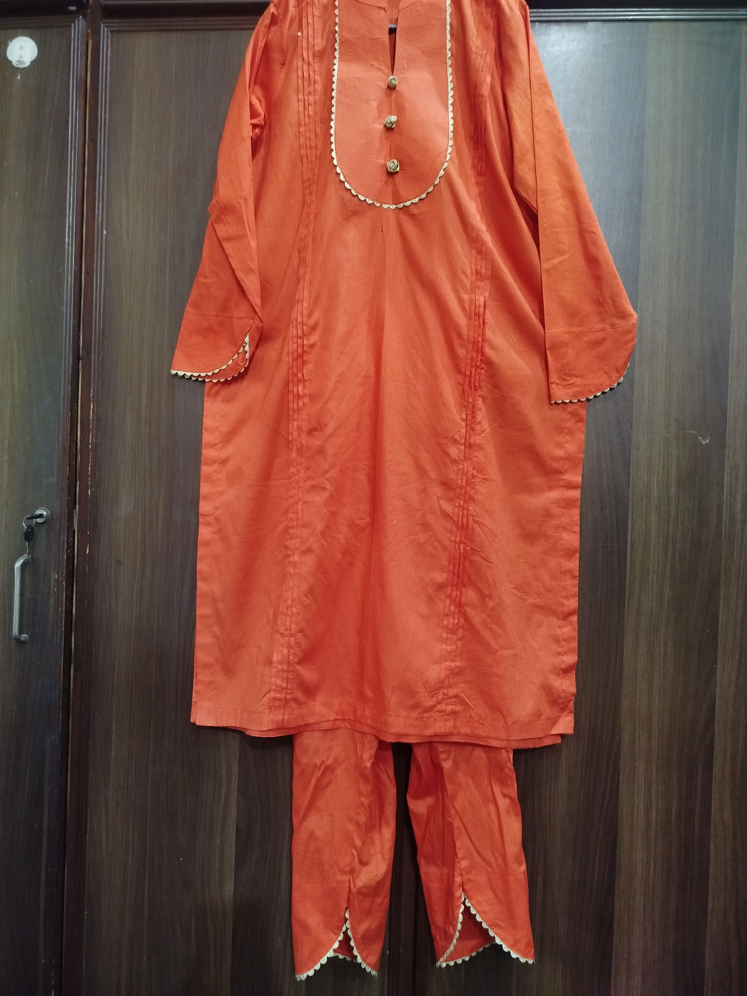 2 Piece Elegant orange Lawn Suit