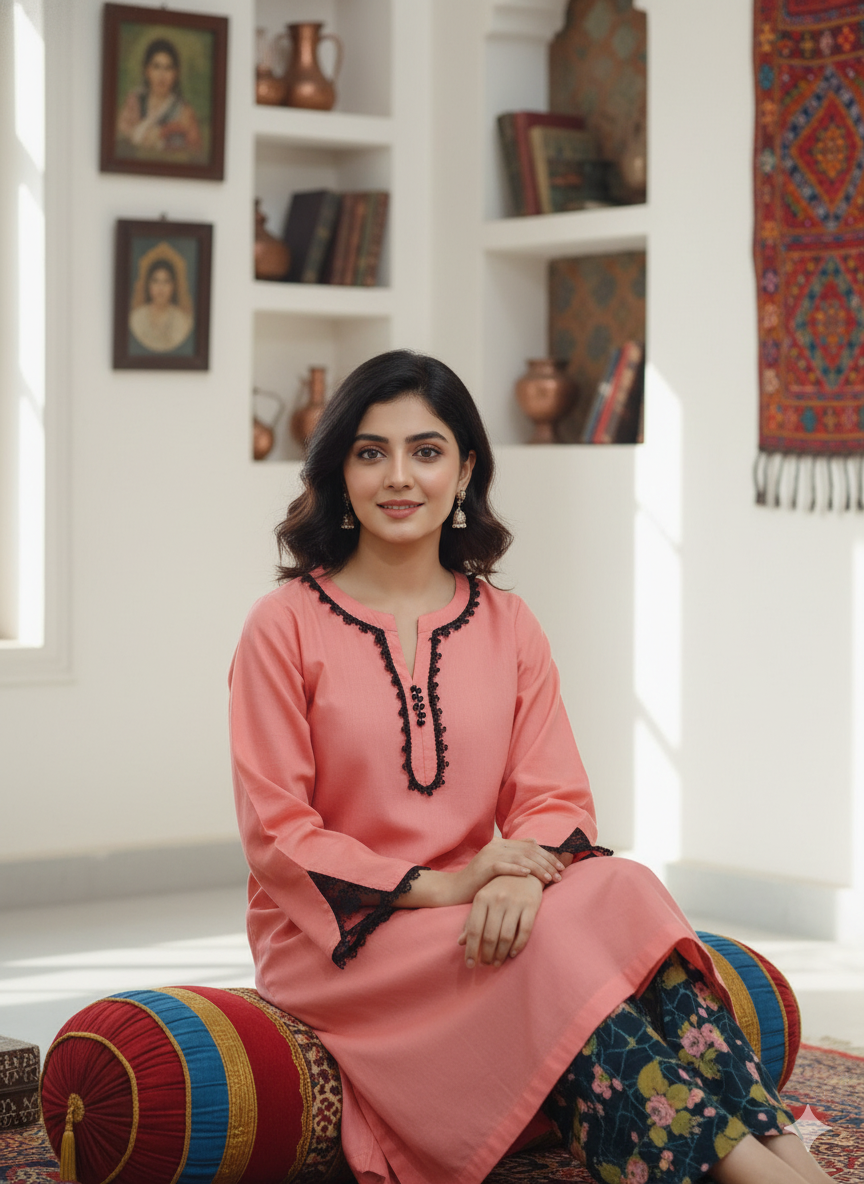 Trendy 2 Piece Lawn Pink Suit